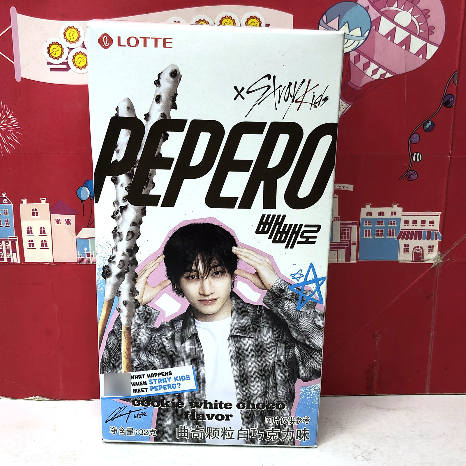 临期 韩国进口乐天派派乐曲奇颗粒白巧克力味饼干棒32g巧克力棒