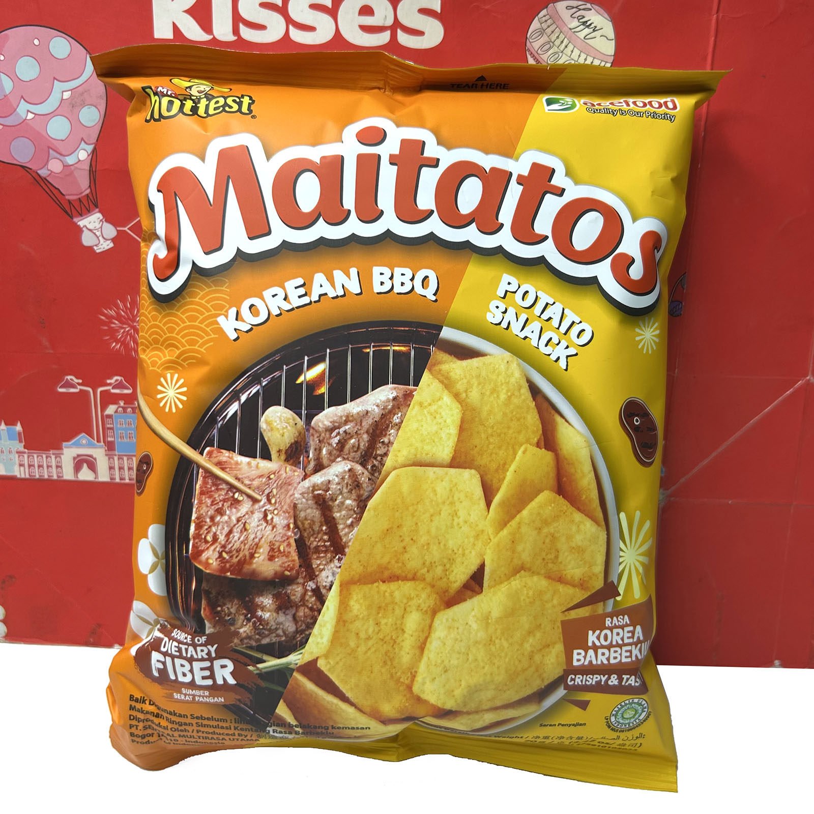 临期特价 印尼进口韩式烧烤味薯片70g美味休闲零食小吃膨化食品