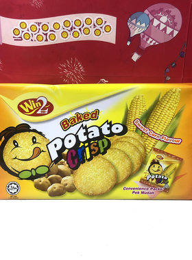 临期 马来西亚进口玉米味海鲜味酸奶油味马铃薯饼干120g休闲零食