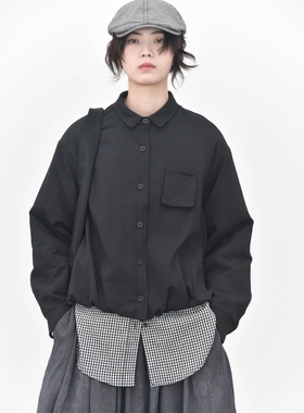 【三与二出】暗格立体拼贴口袋下摆收口日系简约面包棉外套89656