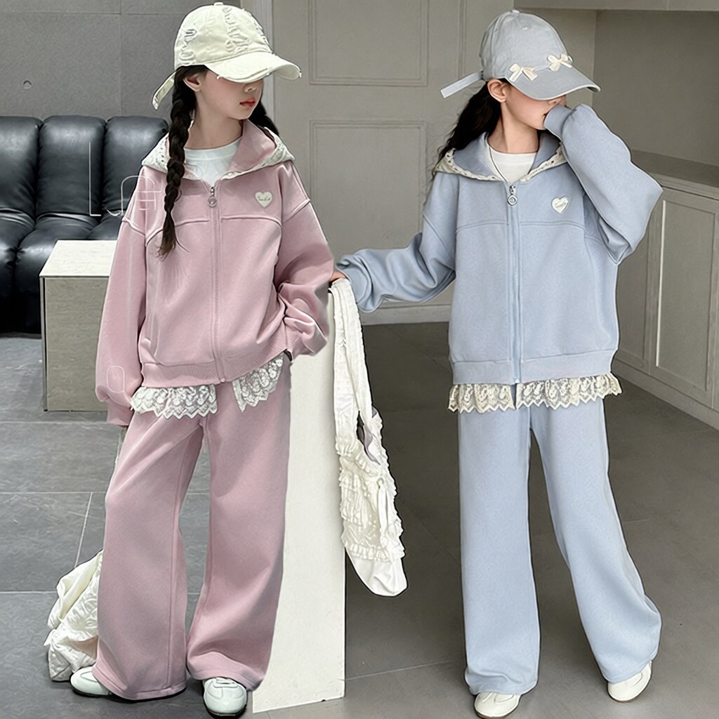 女童春秋款运动套装洋气女大童