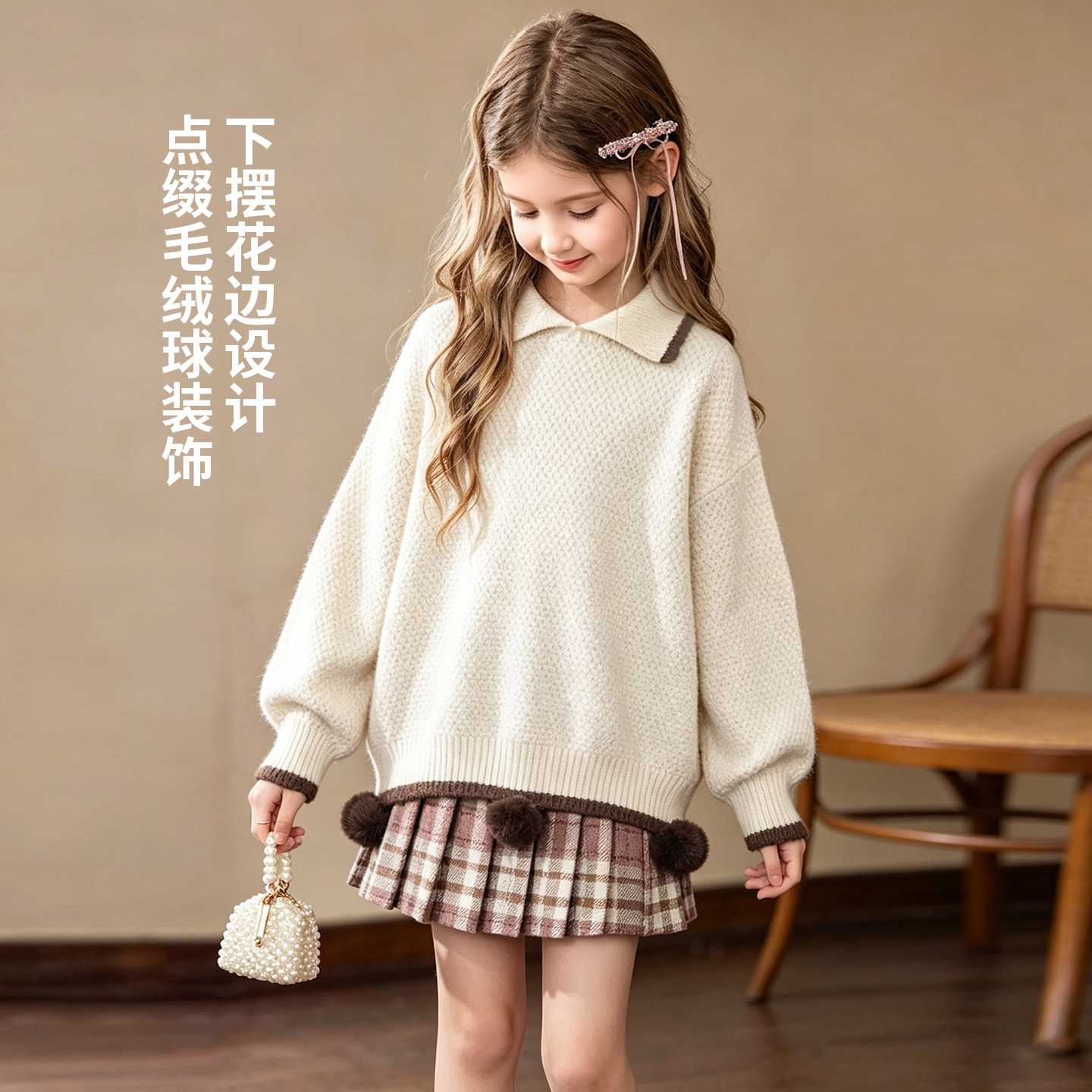 女童毛衣长袖休闲韩版套头儿童