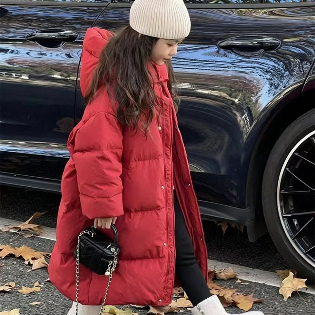 新款女童棉服冬季儿童加长款冬装