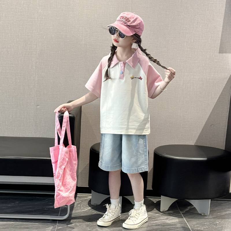 女童夏装T恤2026新款儿童洋气女