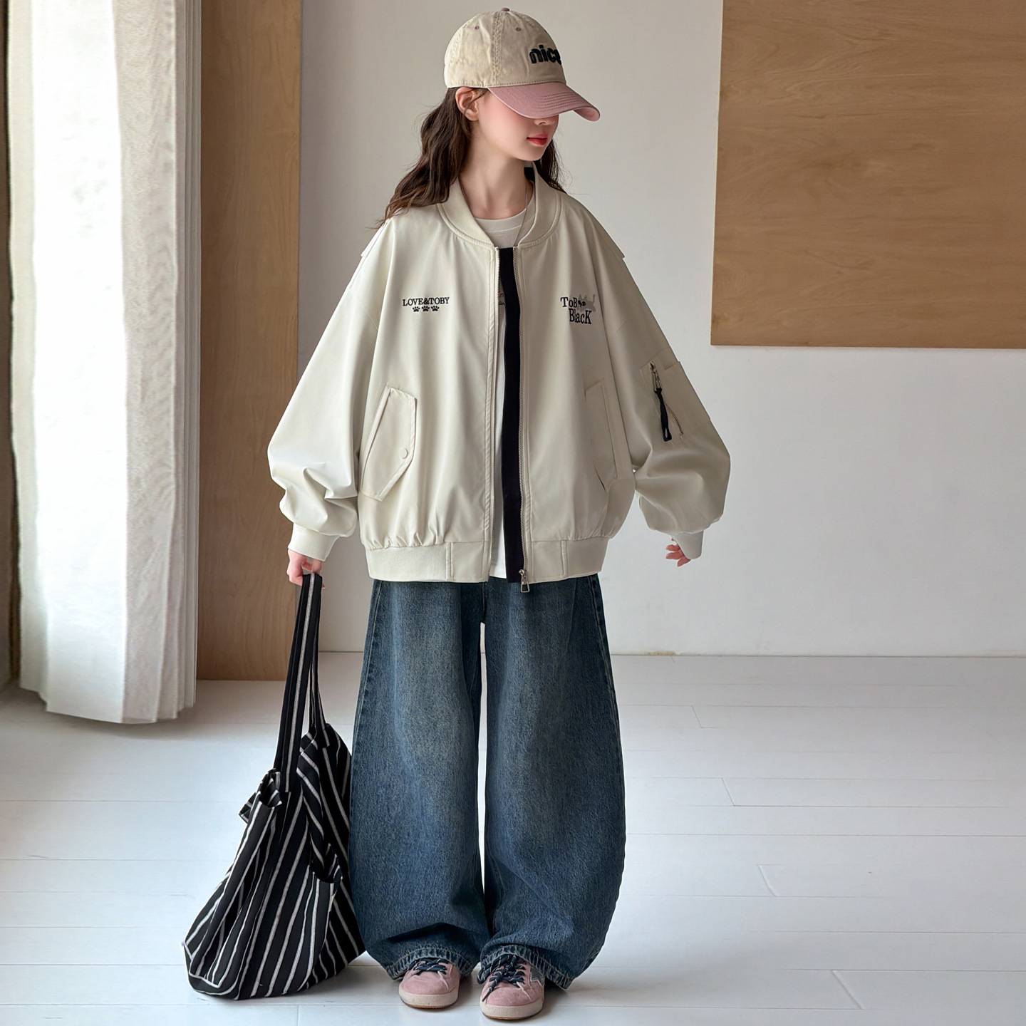 女童棒球服外套春秋新款2026洋气