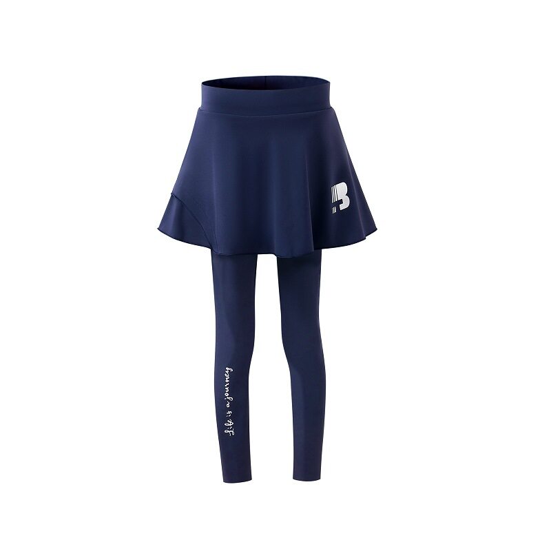 女童裙裤春秋瑜伽裤儿童假两件速干运动裤中大童羽毛网球裙训练服