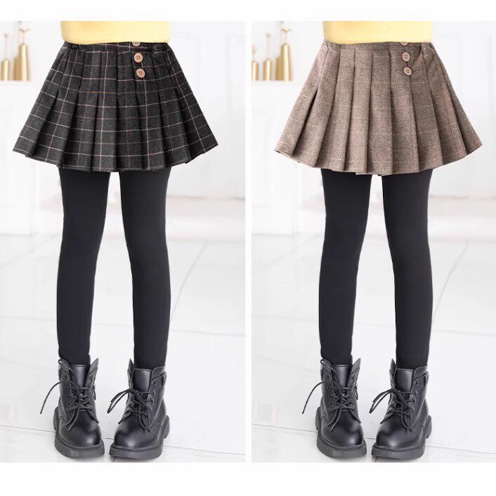 女童裙裤春秋款打底裤儿童假两件裤裙中大童裤子2026秋冬新款加绒