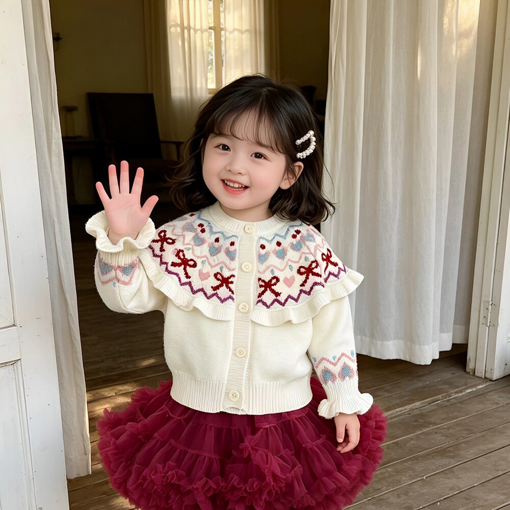 女童毛衣开衫新款秋装宝宝费尔岛