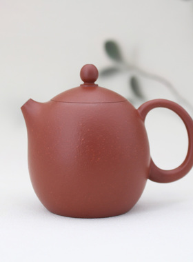 【王培鑫龙蛋壶75/110CC】潮州朱泥手拉壶鱼籽朱泥全手工小品茶壶