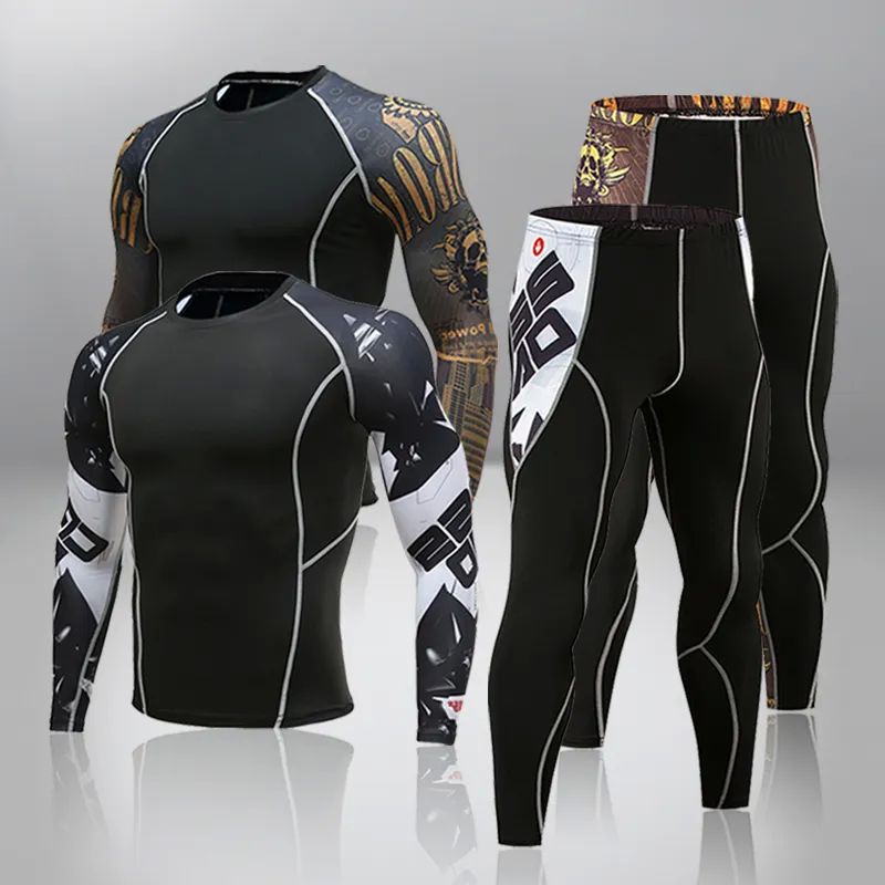 New Men's Thermal Underwear Sets Compression Sport Suit Swea 女士内衣/男士内衣/家居服 保暖套装 原图主图