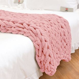 Fashion quality Hand Chenille high Blanket Wool Knitted Thic
