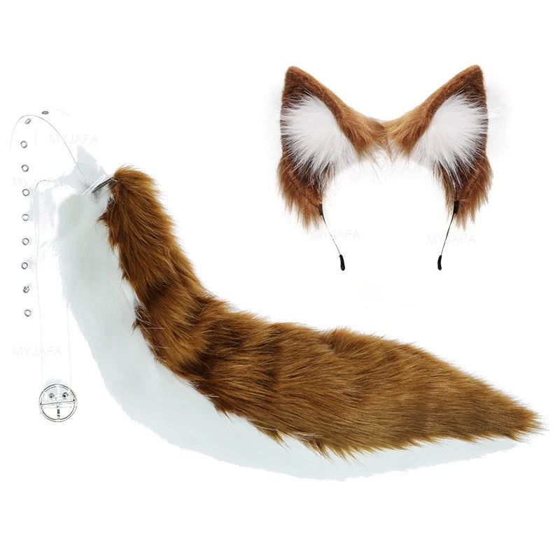 Genshin Impact Gorou Render Cosplay Headwear Plush Ear Tail