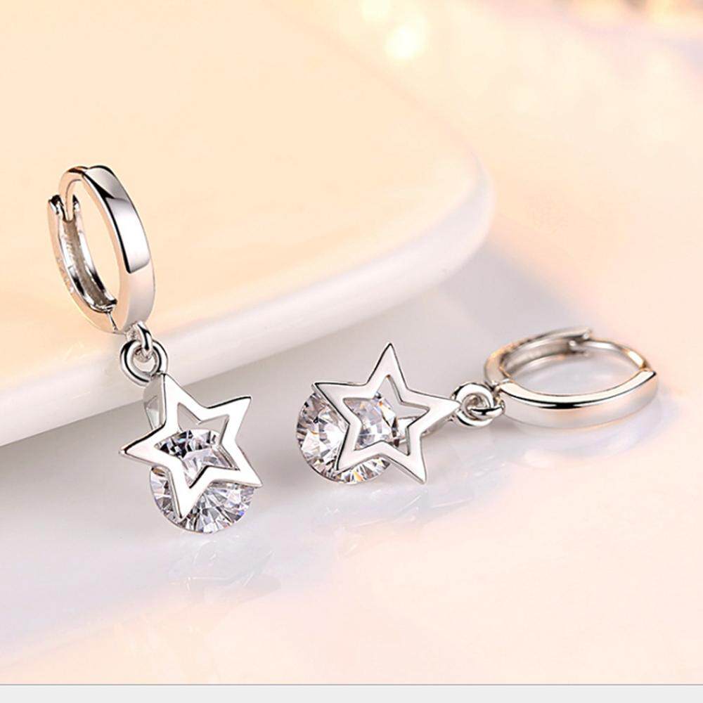 925 sterling silver prevent allergy crystal star piercing st