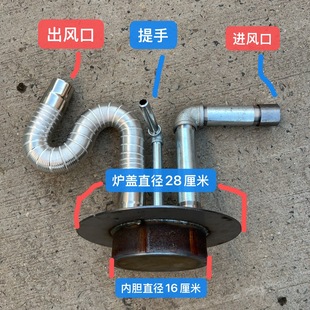 新款热风炉盖28厘米炉胆16厘米家用吹热风炉盖取暖供暖节能暖气盖