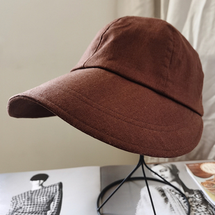 明星露丝同款女士春夏天防紫外线鸭舌遮阳帽子宽沿棉透气显脸小潮