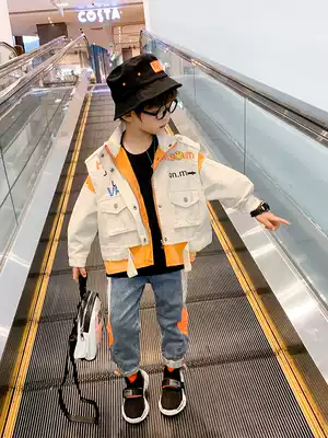 Children's suit boys' jacket spring and autumn 2021 new foreign style spring and autumn short version windbreaker jacket Tide brand Boy