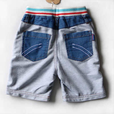 男童薄款牛仔拼接中裤