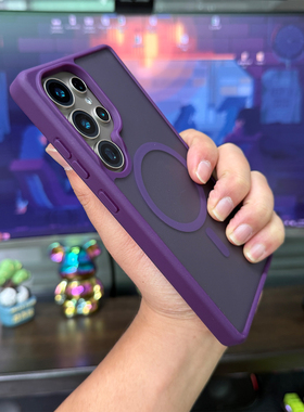 适用于三星s25Ultra手机壳创意全包式防摔壳套三星s25FE磨砂防滑防摔高级紫色三星s24U/s23U个性情侣男女s25+