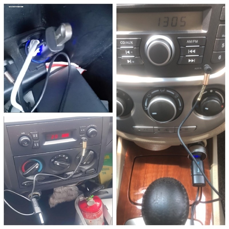 适用汽车圆孔3.5转USB母口转接线35mm圆头车载OTG音频线aux转USB