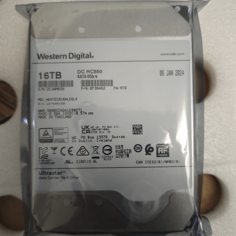 WD/西部数据 WUH721816ALE6L4 16TB7.2K SATA3氦气企业级硬盘16T 电脑硬件/显示器/电脑周边 机械硬盘 原图主图