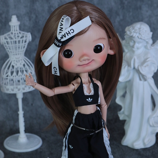 bjd娃娃bjd6分大头皮皮pipi可爱全套六分女娃bjd素体人偶娃娃礼物
