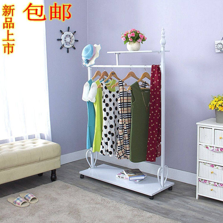 卧室铁艺衣帽架多功能挂衣架鞋包摆放架围巾架落地服装展示架包邮