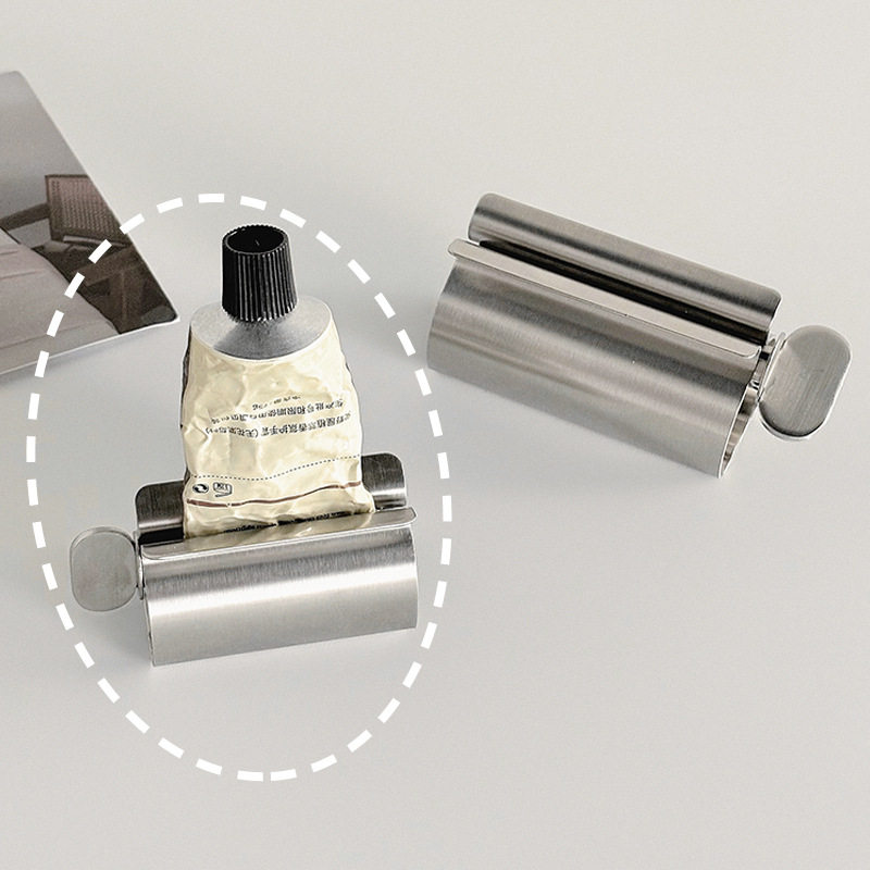 卫生间浴室2025新款高级感收纳架高颜值不锈钢挤牙膏器牙刷置物架