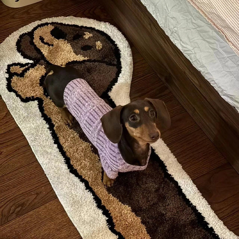 腊肠狗地毯设计卧室ins简约毛绒家居创意地垫床边垫卡通床边同款,居家布艺,床边毯,淘宝优惠券,粉丝福利购,淘宝优惠卷