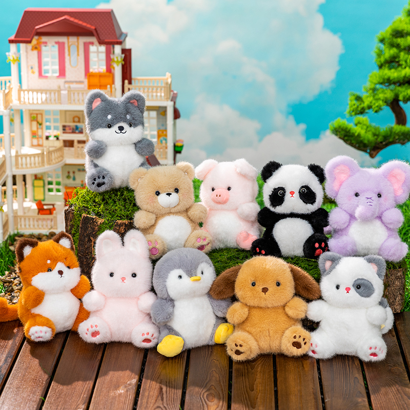动物猫咪熊猫兔子治愈桌摆件玩偶