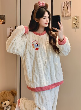 秋冬法兰绒孕妇哺乳月子服