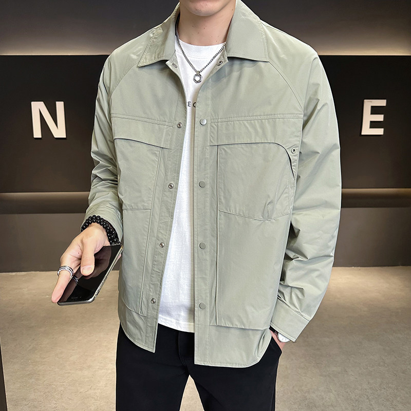 店主风2025春季新款潮牌外套衬衫领帅气男夹克JK9218-P90控129,男装夹克,电商D240-242