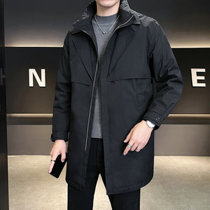 店主风 白鸭绒男士假两件中长款保暖风衣羽绒服YR8105-P220图片