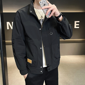 聚酯纤维 春装2023新款潮流帅气休闲外套男装JK9162-P90图片