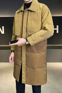 店主风 2024白鸭绒男士中长款时尚保暖翻领羽绒服YR8106-P245图片