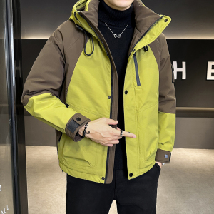 店主风 2025年连帽重工拼接潮流羽绒服男YR6036-P235 控298图片