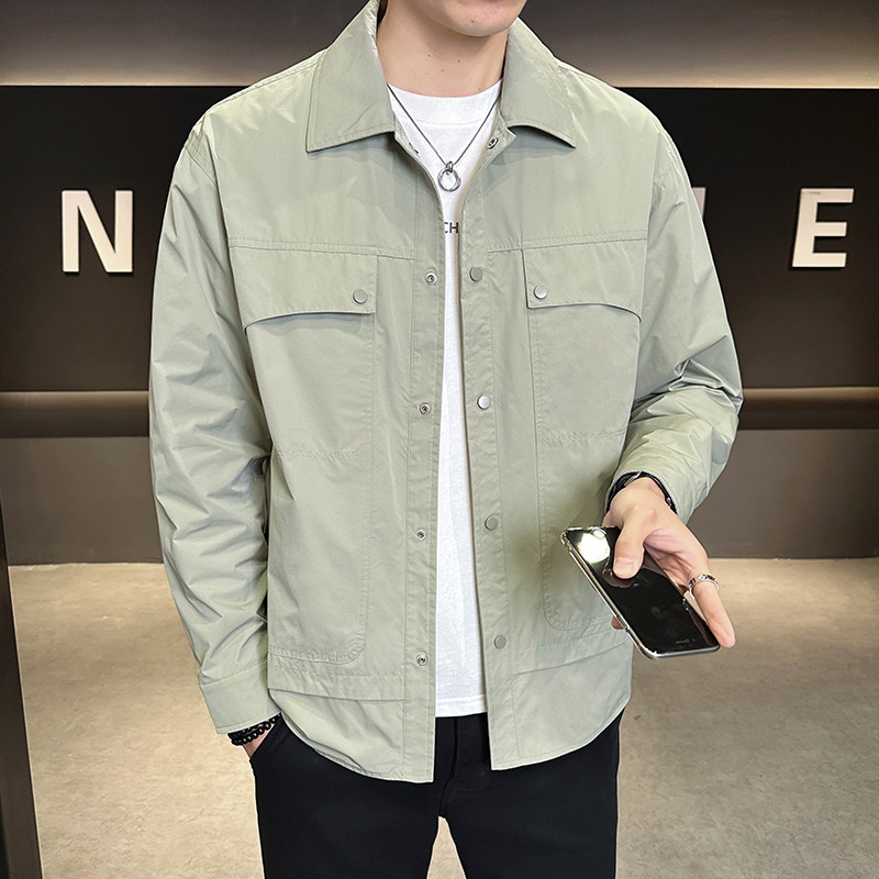 店主风2025春季新款潮牌外套衬衫领帅气男夹克JK9217-P90控129,男装夹克,电商D240-242