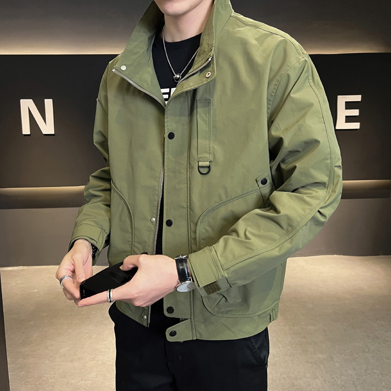 聚酯纤维春装2023新款潮流帅气休闲外套男装JK9162-P90,男装夹克,电商D240-242