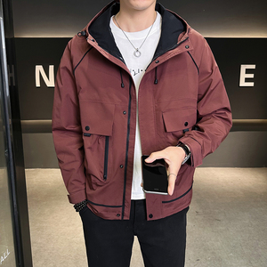 店主风2025年春季新款潮牌工装连帽外套男夹克JK9208-P93控149,工艺美术职业学院风裙子穿搭图片
