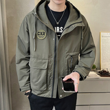 聚酯纤维2023秋装新款潮牌工装冲锋衣外套男夹克5010-P120，男装夹克，电商D240-242