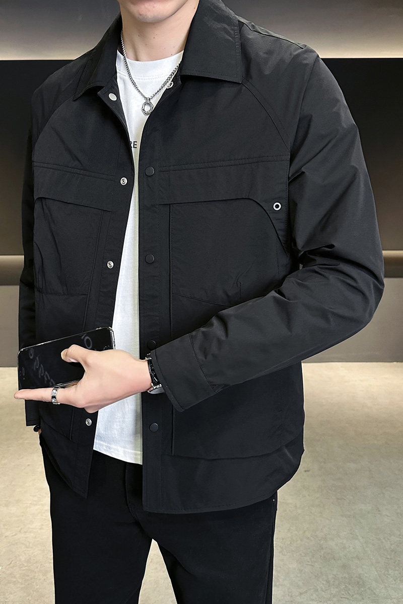 店主风2025春季新款潮牌外套衬衫领帅气男夹克JK9218-P90控129,男装夹克,电商D240-242