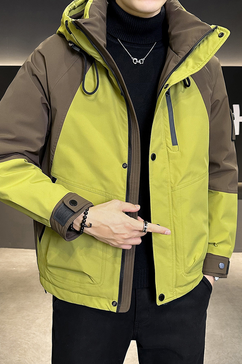 店主风2025年连帽重工拼接潮流羽绒服男YR6036-P235控298,男装羽绒服,电商D240-242