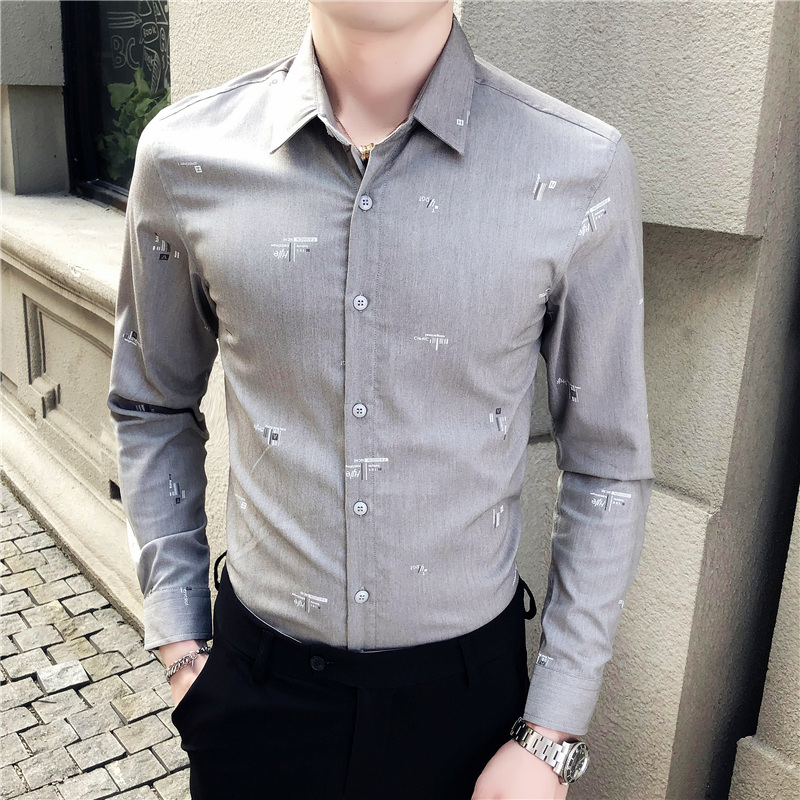 Shirt men's autumn new Korean elastic business shirt