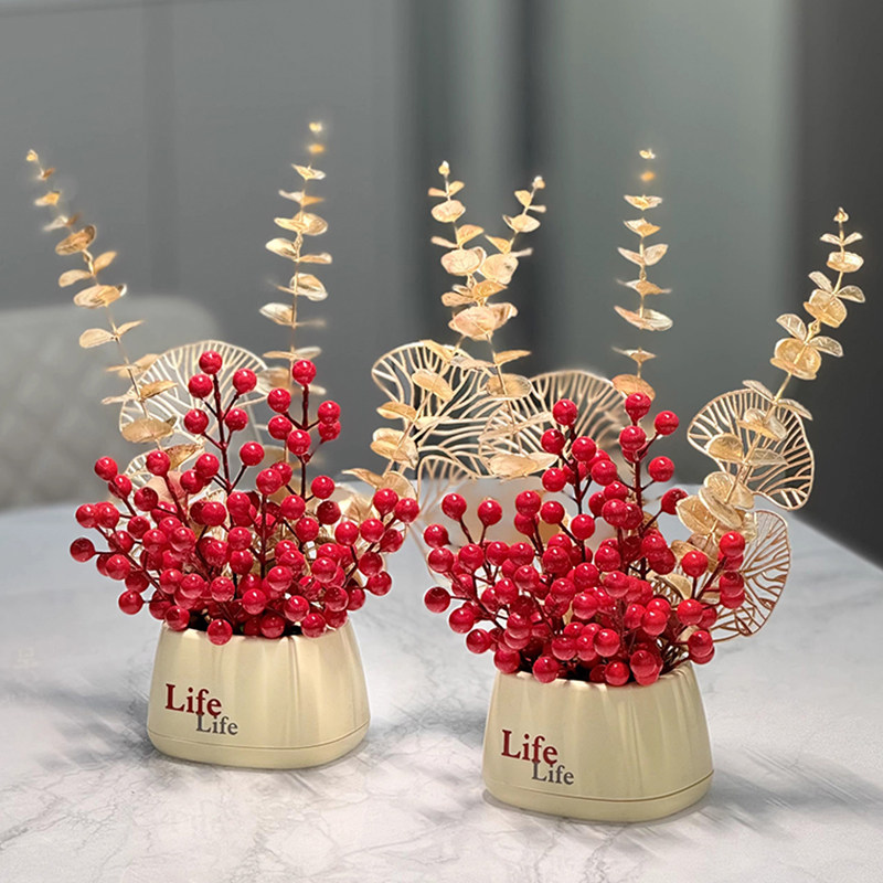 红果发财果仿真花假花客厅摆设餐桌花家居摆花乔迁装饰花艺摆件,家居饰品,仿真花/假花,淘宝优惠券,粉丝福利购,淘宝优惠卷