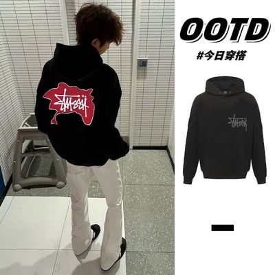 纯棉秋冬季韩版宽松连帽卫衣男女情侣青少年加绒加厚上衣外套帽衫