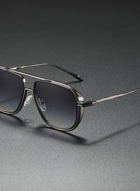 2025新款时尚复古方框墨镜网红打卡拍照遮阳防晒太阳镜黑色遮阳镜