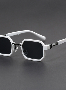防晒墨镜多边形小框平光镜男女凹造型文艺可配近视眼镜欧美太阳镜