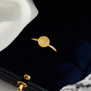 大码戒指女胖MM中国风福字胖人粗手大号尾戒时尚个性网红食指指环