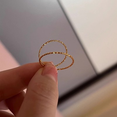 大码粗手指戒指女胖MM极细关节