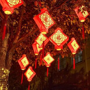 新年春节LED镂空福字风调雨顺灯笼挂树灯防水工程街道亮化装饰灯