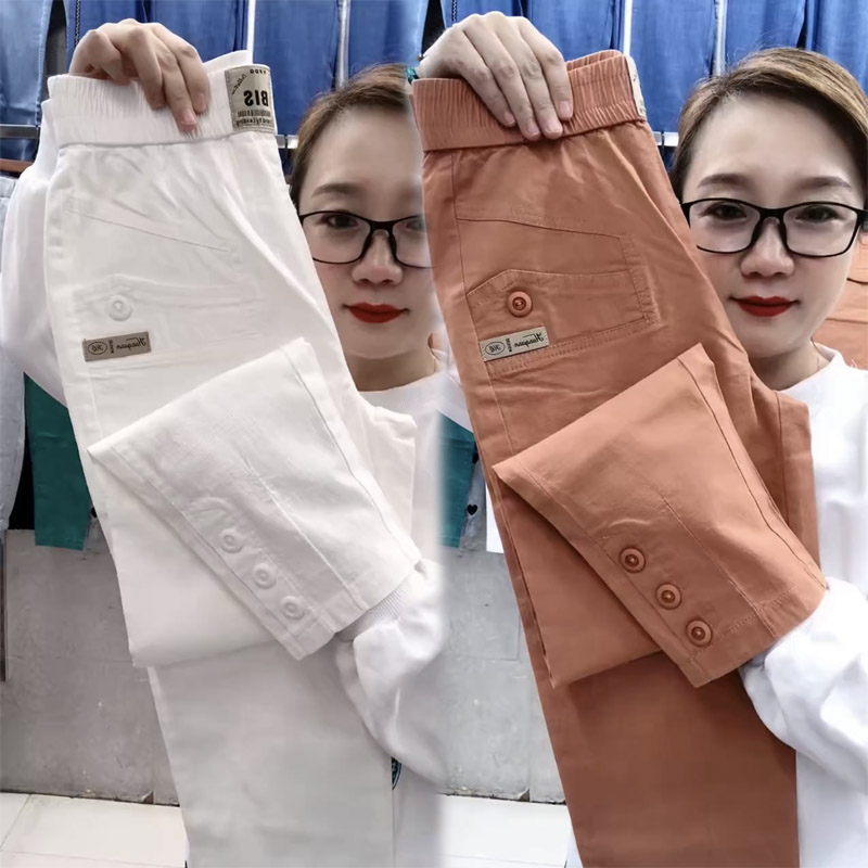 高腰棉麻九分休闲裤女夏季新款宽松小脚哈伦裤薄款显瘦直筒萝卜裤